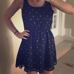 Navy Polka Dot Sun Dress